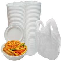 kit Delivery Copa Sacola Reforçada 38x48 Pacote 1Kg Branca Marmitex N7 Com Tampa 50 Unidades kit Delivery Copa Sacola Reforçada 38x48 Pacote 1Kg Branca Marmitex N7 Com Tampa 50 Unidades