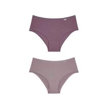 Kit Delrio 2 Calcinhas Larga V50368 Quartzo/Nude