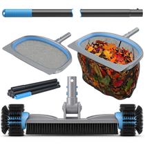 Kit Deluxe 4 em 1 para Limpeza de Piscina UIRWAY - Inclui Escova Destacável, Rede Coletora de Folhas Resistente, Rede de Malha Fina e Haste de Alumínio Extensível para Piscinas Enterradas e Elevadas Kit Deluxe 4 em 1 para Limpeza de Piscina UIRWAY - Inclui Escova Destacável, Rede Coletora de Folhas Resistente, Rede de Malha Fina e Haste de Alumínio Extensível para Piscinas Enterradas e Elevadas