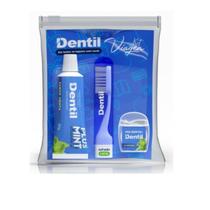 Kit Dentil Viagem - Pasta De Dente Fio Dental Escova Dental