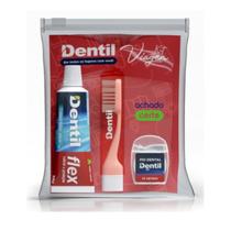 Kit Dentil Viagem - Pasta De Dente Fio Dental Escova Dental