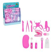 Kit Dentista Girl Infantil Com 12 Acessórios Brinquedo Rosa