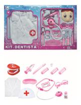 Kit Dentista Infantil Com Luz e Som 13 Peças Rosa fenix