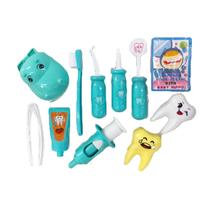Kit dentista infantil hipopotamo azul 10pc hz803 - ESM