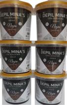 Kit DEPIL MINAS contendo 6 potes 300g Cera Depilatória Hidrossolúvel Negra Cravo da India