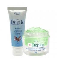 Kit Depila Facial Creme Depilador E Gel Calmante Aloe Vera
