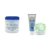 Kit Depila Sem Dor Rosto e Perna Mais Gel Calmante