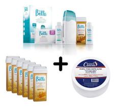 Kit Depilação + 6 Ceras Refil Depil Bella + Papel Perlon