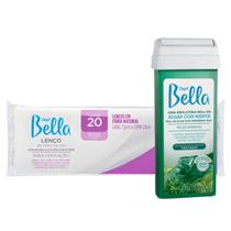 Kit Depilação Cera Roll-On Algas/Menta + 20 Lenços