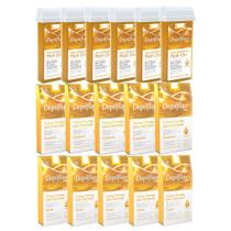 Kit depilação refil roll on natural e folhas corporal facial depilflax