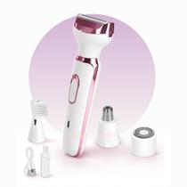 Kit Depilador Barbeador Eletrico Feminino 4 em 1 NewIon Rosa