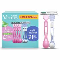 Kit Depilador Descartável VENUS Suave + Íntima 4un+2un Kit Depilador Descartável VENUS Suave + Íntima 4un+2un