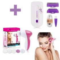 Kit Depilador Yes FinishingTouch Remove Pelos Corpo Face Recarrega USB + Escova de Limpeza Facial 5 em 1