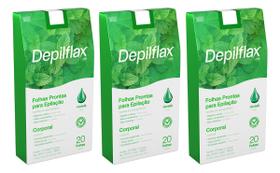 Kit Depilflax 3 Caixas Cera Depilitórias Folhas Hortelã 20un Kit Depilflax 3 Caixas Cera Depilitórias Folhas Hortelã 20un