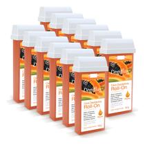 Kit Depilflax Cera Depilatória Roll-On Mamão 12 Unidades