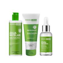 Kit Dermachem Anti Oleosidade Micelar 250ml + Esfo 100ml + Sérum 30ml