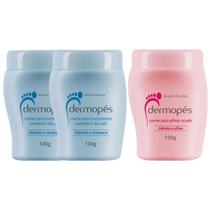 Kit Dermopés: 2 Dermopés Creme Para Tratamento 130 g (azul) + 1 Creme Hidratante Para Afinar Os Pés 130g (rosa)