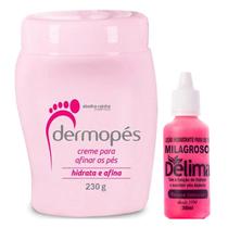 Kit Dermopés Creme Para Afinar Os Pés e Loção Milagroso Delima