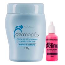 Kit Dermopés Creme Para Tratamento 230 g (azul) + Loção Milagroso Delima - Pés Rachados Nunca Mais Kit Dermopés Creme Para Tratamento 230 g (azul) + Loção Milagroso Delima - Pés Rachados Nunca Mais