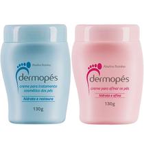 Kit Dermopés Creme Para Tratamento Azul 130g + Creme Para Afinar os Pés Rosa 130g