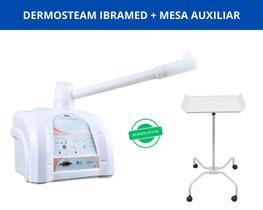 Kit Dermosteam Ibramed + Mesa Carrinho Auxiliar - Branca - Arktus