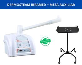 Kit Dermosteam Ibramed + Mesa Carrinho Auxiliar com Rodinhas - Preta - Arktus