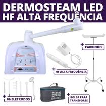 Kit Dermosteam Vapor De Ozônio + Hf 6 eletrodos + Carrinho