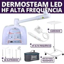 Kit Dermosteam Vapor + Hf 6 eletrodos + Carrinho