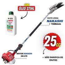 KIT Derriçador de Café Nakashi com Braço Longo de 1500mm e Mãozinha Dupla + 01 Óleo Castrol STIHL