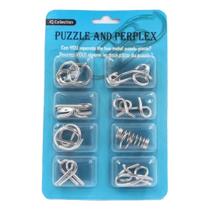 Kit Desafios Quebra Cabeça 3D Puzzle Metal 8 Peças