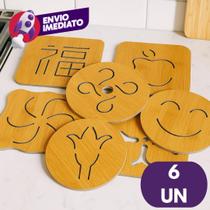 Kit Descanso De Panela Bambu Protege Mesa E Bancada Pia Apoio de Panela Porta-Panela