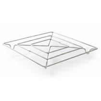 Kit Descanso de Panela Inox Quadrado 14cm Apoio para Panela Quente Resistente Protetor de Mesa
