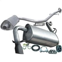 Kit Descarga Abafador + Silencioso Fiat Uno Mille 2001 2003 Kit Descarga Abafador + Silencioso Fiat Uno Mille 2001 2003