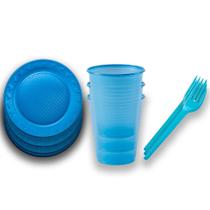 Kit Descartáveis completo 85 pçs decoração festa AZUL