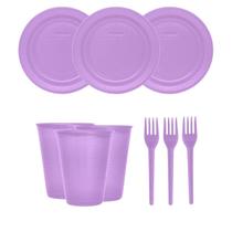 Kit Descartáveis Para Festa Coloridos 150 itens 50 Pessoas