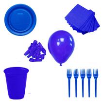 kit descartável festa com prato garfo copo e bexiga balão