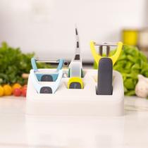 Kit Descascador ralador Fatiador Manual Legumes Inox