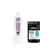 Kit Descolorante Blond Studio 8 800g OX 20vol 950ml LOréal Professionnel Kit Descolorante Blond Studio 8 800g OX 20vol 950ml LOréal Professionnel