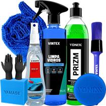 Kit Descontaminação Cristalização e Tira Manchas do Vidro Limpa Vidros Removedor de Chuva Acida Marcas Dagua Prizm
