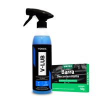 Kit Descontaminante Pintura Clay Bar Vintex 50g + V-lub 500ml Vonixx - CARBAL