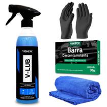 Kit Descontaminante Vonixx Massa Claybar V-bar + V-lub Lubrificante + Aplicador