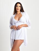 Kit desejo camisola sexy e robe luxo - Roupa de dormir