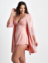 Kit desejo camisola sexy e robe luxo