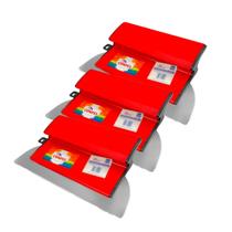 Kit Desempenadeira de Aço Flexível Compel 25cm Aço Inox Para Massa Corrida e Acabamentos Uniformes Pedreiros Construção Civil 3 unidades Profissional Kit Desempenadeira de Aço Flexível Compel 25cm Aço Inox Para Massa Corrida e Acabamentos Uniformes Pedreiros Construção Civil 3 unidades Profissional