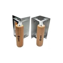 Kit desempenadeira de canto interno e externo cabo de madeira acabamento fino - AJAX