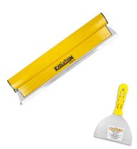 Kit Desempenadeira Flexível Berox 40cm com Espátula Evolution 6 Pol Amarela Kit Desempenadeira Flexível Berox 40cm com Espátula Evolution 6 Pol Amarela