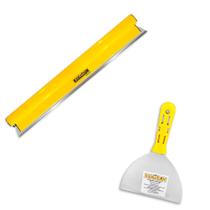 Kit Desempenadeira Flexível Evolution Em Aço Inox 40, 60 Ou 80cm Com Espátula 15CM Para Argamassas Massa Corrida Texturas E Acabamento Profissional Kit Desempenadeira Flexível Evolution Em Aço Inox 40, 60 Ou 80cm Com Espátula 15CM Para Argamassas Massa Corrida Texturas E Acabamento Profissional