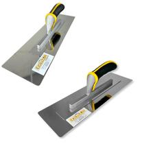 Kit Desempenadeiras Flexíveis De Aço Inox Evolution 36x11cm E 40x11cm Efeito Cimento Queimado