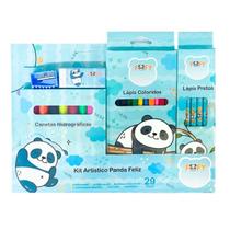 Kit Desenho Artístico Infantil Panda Feliz 29 Peças - Fofy Kit Desenho Artístico Infantil Panda Feliz 29 Peças - Fofy