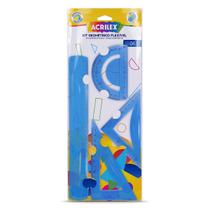 Kit Desenho Geométrico Flexível Escolar ACRILEX 04 peças